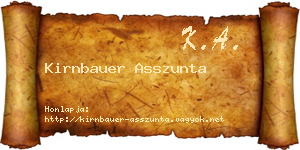 Kirnbauer Asszunta névjegykártya
